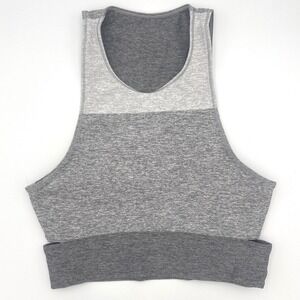 Outdoor Voices Grey Colorblock High Neck Cutout Sports Bra Small Cutout Athletic